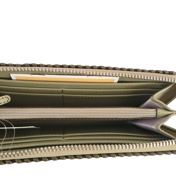 Michael Kors Jet Set Travel Large Three Quarter Zip Wallet Thyme Multi Leather - Picture 6 of 6